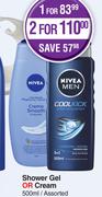 Nivea Shower Gel Or Cream Assorted-For 2 x 500ml