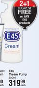 E45 Cream Pump-500ml Each