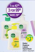 Dettol Hygiene Liquid Hand Wash Assorted-For 1 x 200ml