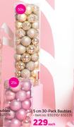 5cm 30 Pack Baubles-Each