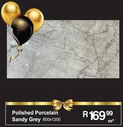 Polished Porcelain Sandy Grey 600 x 1200- m²