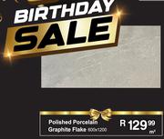Polished Porcelain Graphite Flake 600 x 1200- m²