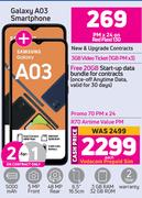 2 x Samsung Galaxy A03 Smartphone-On Red Flexi 130 + On Promo 70