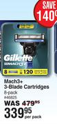 Gillette Mach3+ 3-Blade Cartridges (8 Pack)-Per Pack