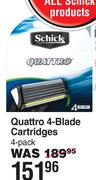 Schick Quattro 4 Blade Cartridges (4 Pack)