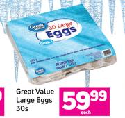 Great Value Large Eggs-30's Pack Each