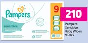 Pampers Sensitive Baby Wipes 9 Pack