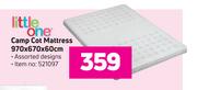 Little One Camp Cot Mattress 970 x 670 x 60cm