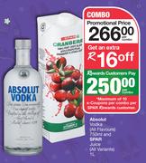 Absolut Vodka (All Flavours)-750ml Per Combo