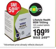 Lifestyle Health MSM 1000mg-120 Coated Tablets