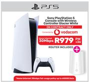 Sony PS5 Console With Wireless Controller Glacier White-Home Internet 30 Mbps