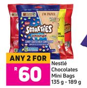 Nestle Chocolates Mini Bags-For 2 x 135g-189g