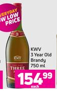 KWV 3 Year Old Brandy-750ml Each