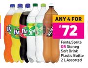 Fanta, Sprite Or Stoney Soft Drink Plastic Bottle Assorted-For 4 x 2L