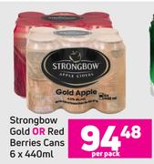 Strongbow Gold Or Red Berries Cans-6 x 440ml Per Pack