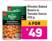 Rhodes Baked Beans In Tomato Sauce-For 4 x 410g