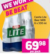 Castle Lite Beer NRB-6 x 330ml Per Pack