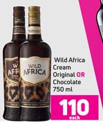 Wild Africa Cream Original Or Chocolate-750ml Each