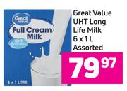 Great Value UHT Long Life Milk Assorted-6 x 1L
