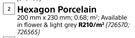 Hexagon Porcelain 200mm X 230mm-Per Sqm