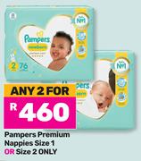 Pampers Premium Nappies (Size 1 Or Size 2 Only)-For Any 2