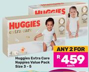 Huggies Extra Care Nappies Value Pack (Sizes 3-5)-For Any 2