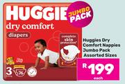 Huggies Dry Comfort Nappies Jumbo Pack (Assorted Sizes)-Each