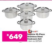 Tissolli Saphire 10-Piece Stainless Steel Cookware Set-Per Set