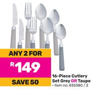 16-Piece Cutlery Set (Grey Or Taupe)-For Any 2