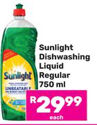 Sunlight Dishwashing Liquid Regular-750ml Each
