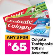 Colgate Toothpaste Assorted-For 3 x 100ml