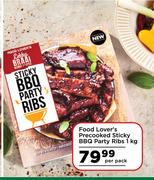 Food Lover's Precooked Sticky BBQ Party Ribs-1Kg Per Pack