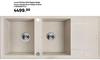 Laveo Kitchen Sink Megalo Beige Drop In Dbl Bowl Single Drainer L116 x 50 x D17cm