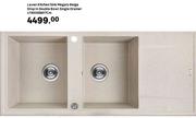 Laveo Kitchen Sink Megalo Beige Drop In Dbl Bowl Single Drainer L116 x 50 x D17cm