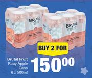 Brutal Fruit Ruby Apple Cans-For 2 x 6 x 500ml