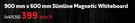 Pen Gear 900 x 600mm Slimline Magnetic Retail Whiteboard-Each