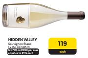 Hidden Valley Sauvignon Blanc-750ml Each