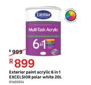 Excelsior Exterior Paint Acrylic 6 In 1 Polar (White)-20 L