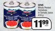  Spar Whole Peeled Tomatoes In Tomato Juice-410g Each