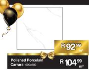 Polished Porcelain Carrara 600 x 600- m²