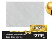 Polished Porcelain Slab Coco Grey 1800 x 1200-m²