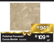 Polished Porcelain Cocoa Marcle 600 x 600- m²