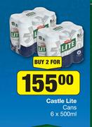 Castle Lite Cans-For 2 x 6 x 500ml