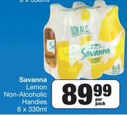 Savanna Lemon Non Alcoholic Handies-6 x 330ml Per Pack