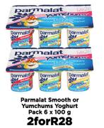 Parmalat Smooth Or Yumchums Yoghurt Pack-For 2 x 6 x 100g