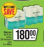 Belgravia Gin & Dry Lemon (All Variants) Cans-For 2 x 6x440ml