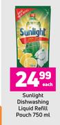 Sunlight Dishwashing Liquid Refill Pouch-750ml Each
