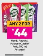 Handy Andy All Purpose Cleaner Refill Assorted-For 2 x 750ml