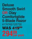 Gillette Venus Deluxe Smooth Swirl Or Olay Comfortglide 5 Blade Razor-Per Pack