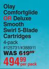 Gillette Venus Olay Comfortglide Or Deluxe Smooth Swirl 5 Blade Cartridges 4 Pack-Per Pack